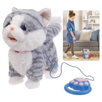 Реалистичная Ходячая игрушка для Кошек, Электронный Плюшевый Поводок для домашних животных, игрушка для кошек, Интерактивная игрушка для обучения ползанию, забава для малышей, дропшиппинг
