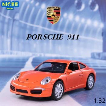 Спортивный автомобиль Porsche 911 1: 32 Модель легкосплавного автомобиля, Отлитая под давлением Игрушечная техника, коллекция моделей металлических игрушечных автомобилей, подарок для детей A41