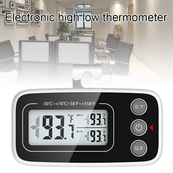 Термометр ЖК-цифровой термометр Морозильный термометр Высокая Низкая температура Магнит Адсорбционный крючок По Фаренгейту Цельсию