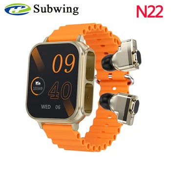 Умные часы N22 с наушниками TWS 2 В 1 с HD-дисплеем, вызов по Bluetooth, мужские наушники серии 8, женские умные часы